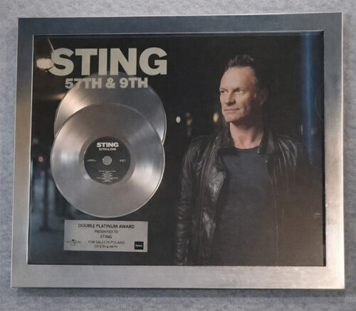 Double Platinum Award – Sting – 57th and 9th – Golden Records Poland