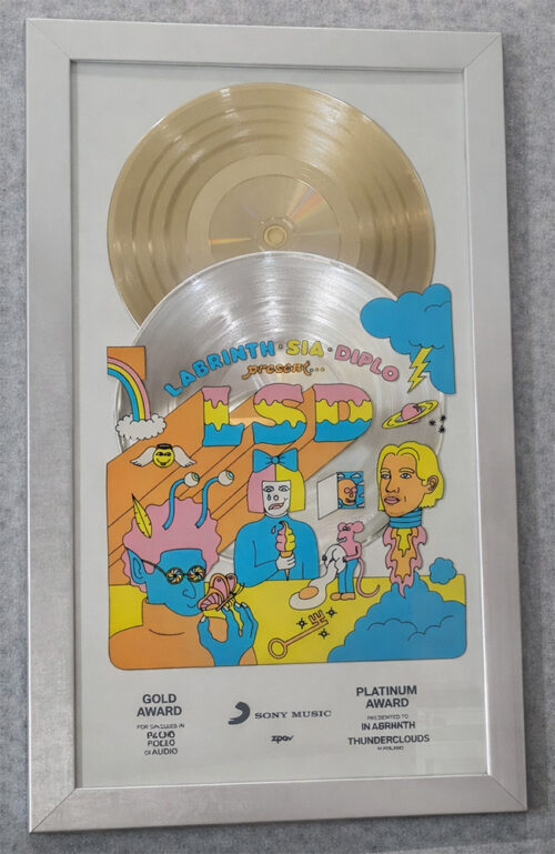 Gold Award and Platinum Award – LSD (Labrinth, Sia, Diplo) – Thunderclouds – Golden Records Poland