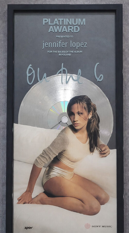 Platinum Award – Jennifer Lopez – On the 6 – Sony Music – Golden Records Poland