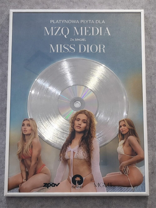 Platinum Record – Miss Dior single – Golden Records Poland