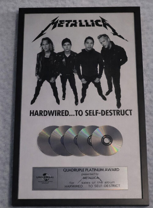 Quadruple Platinum Award – Metallica – Hardwired to Self-Destruct – Golden Records Poland