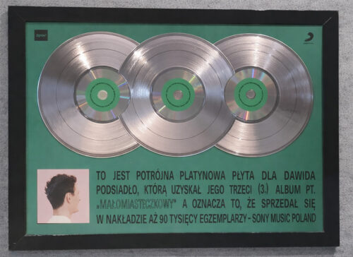 Triple Platinum Record – Dawid Podsiadlo – Malomiasteczkowy – Golden Records Poland